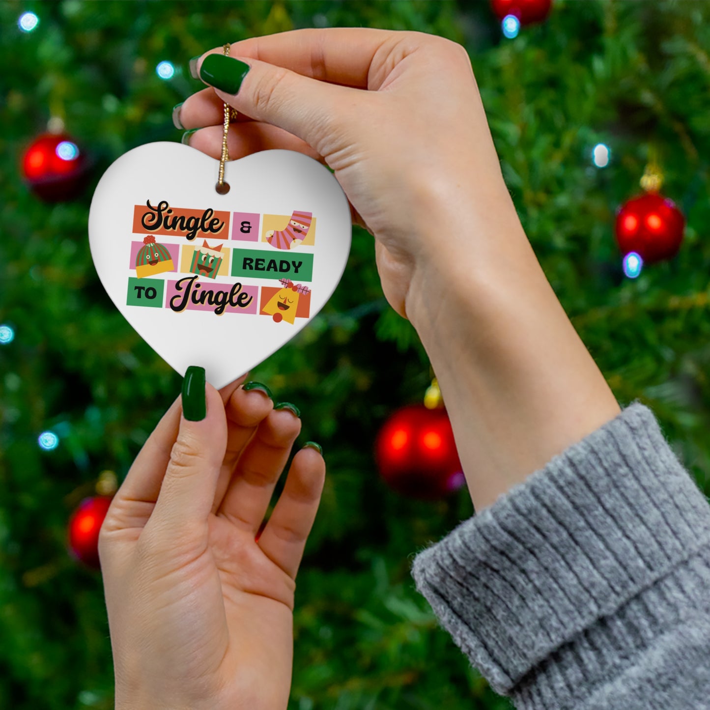 Ceramic Ornament- Ready to Mingle and Jingle