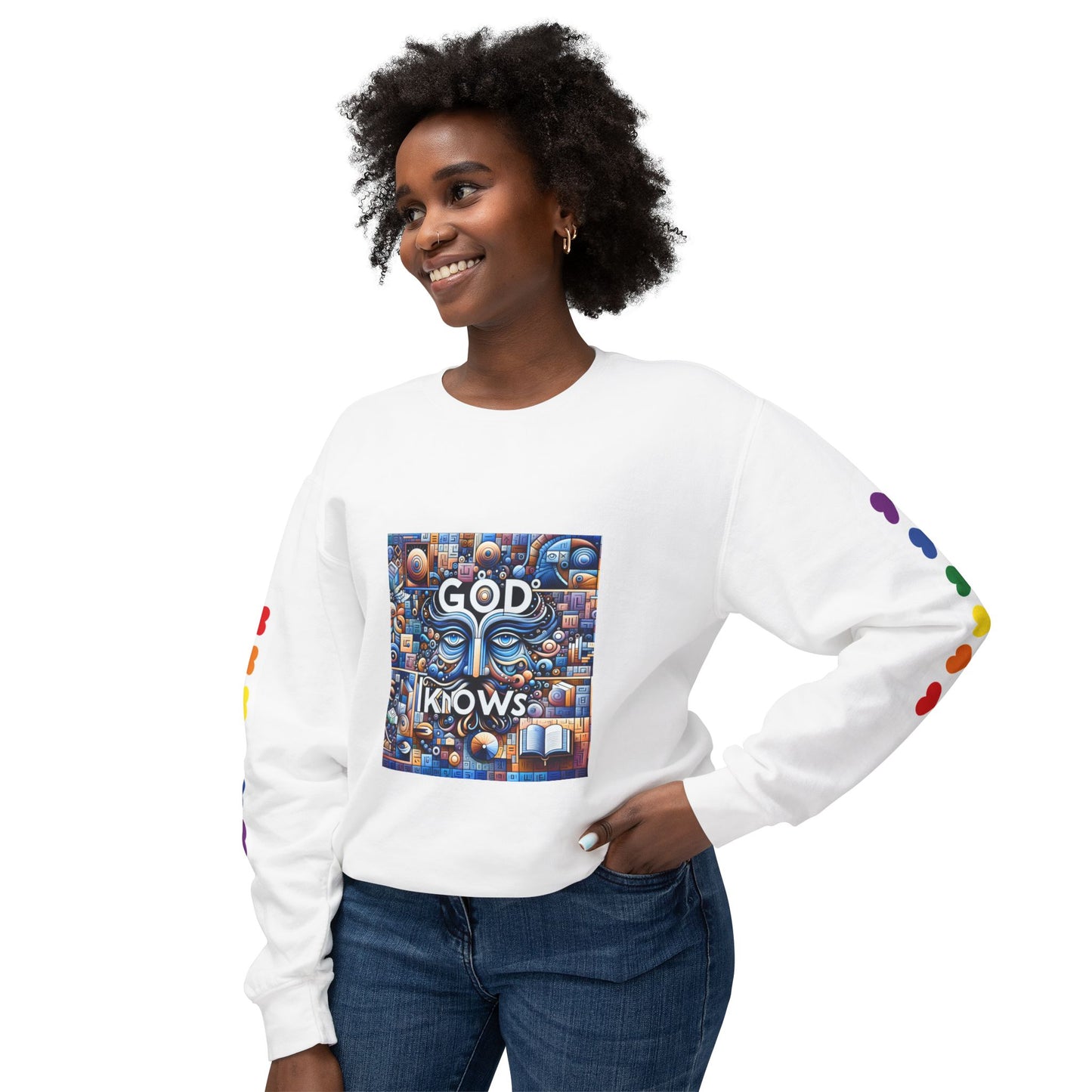 Abstract 3D 'God Knows' Lightweight Sweater