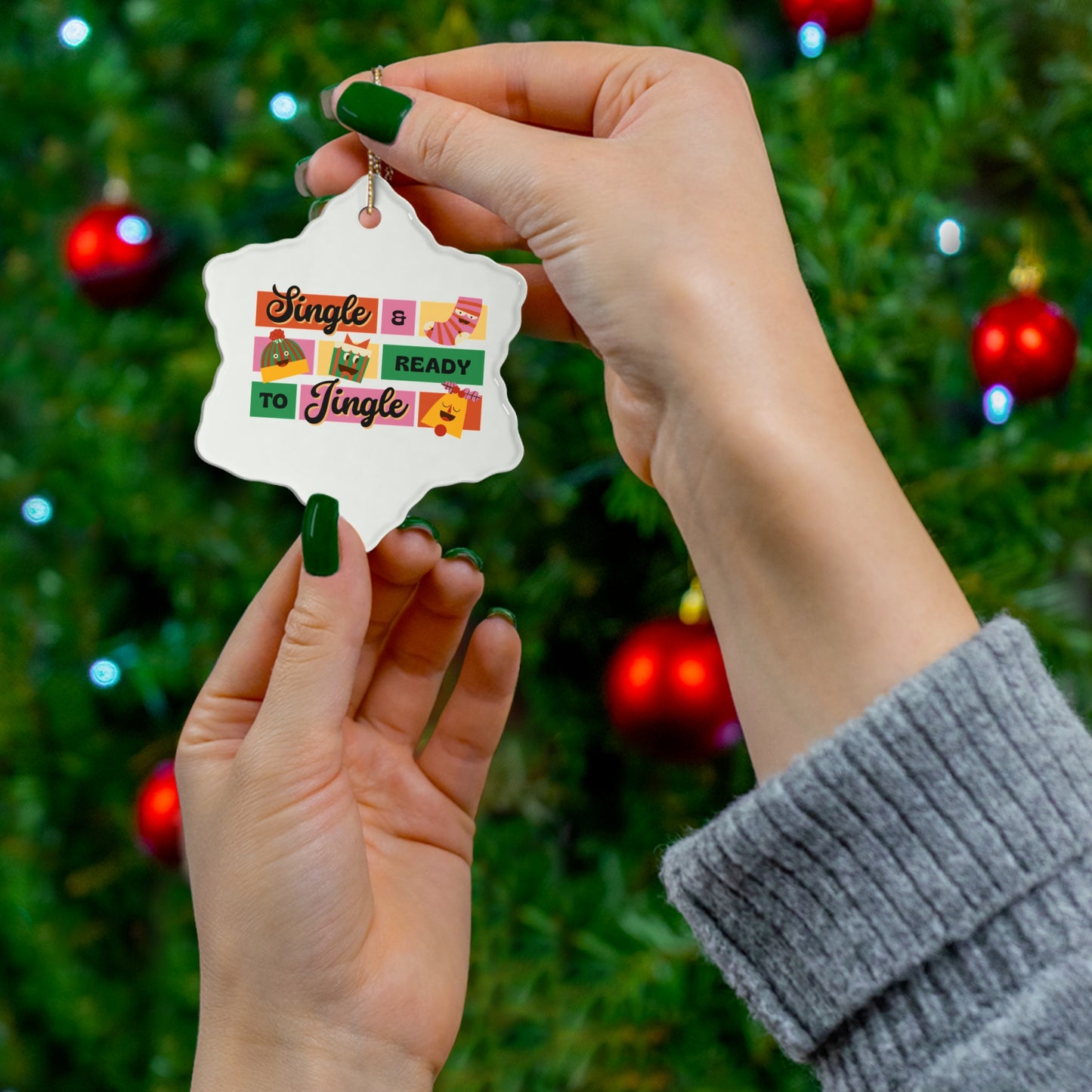 Ceramic Ornament- Ready to Mingle and Jingle