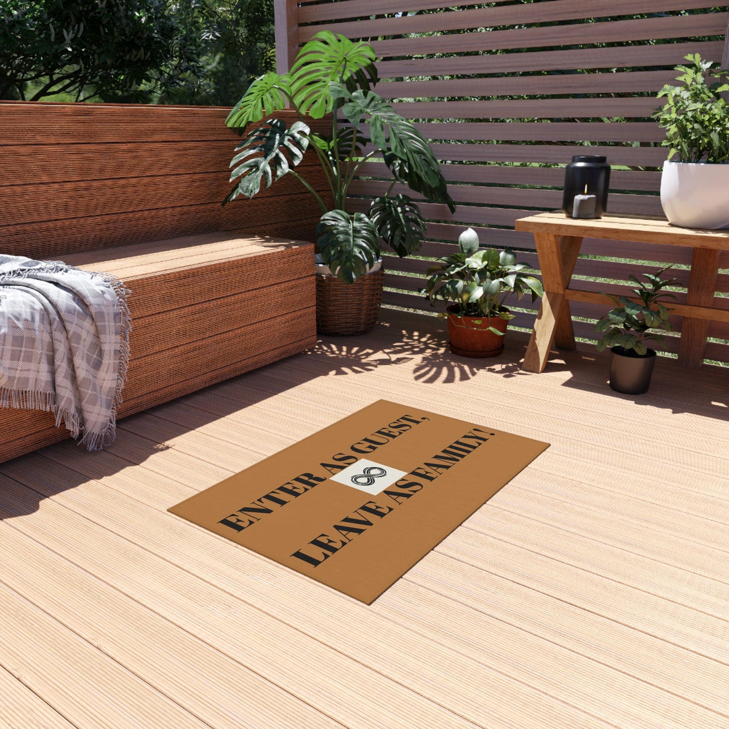 Outdoor Rug - Enter as a Guest, Leave as Family - Airbnb Clients