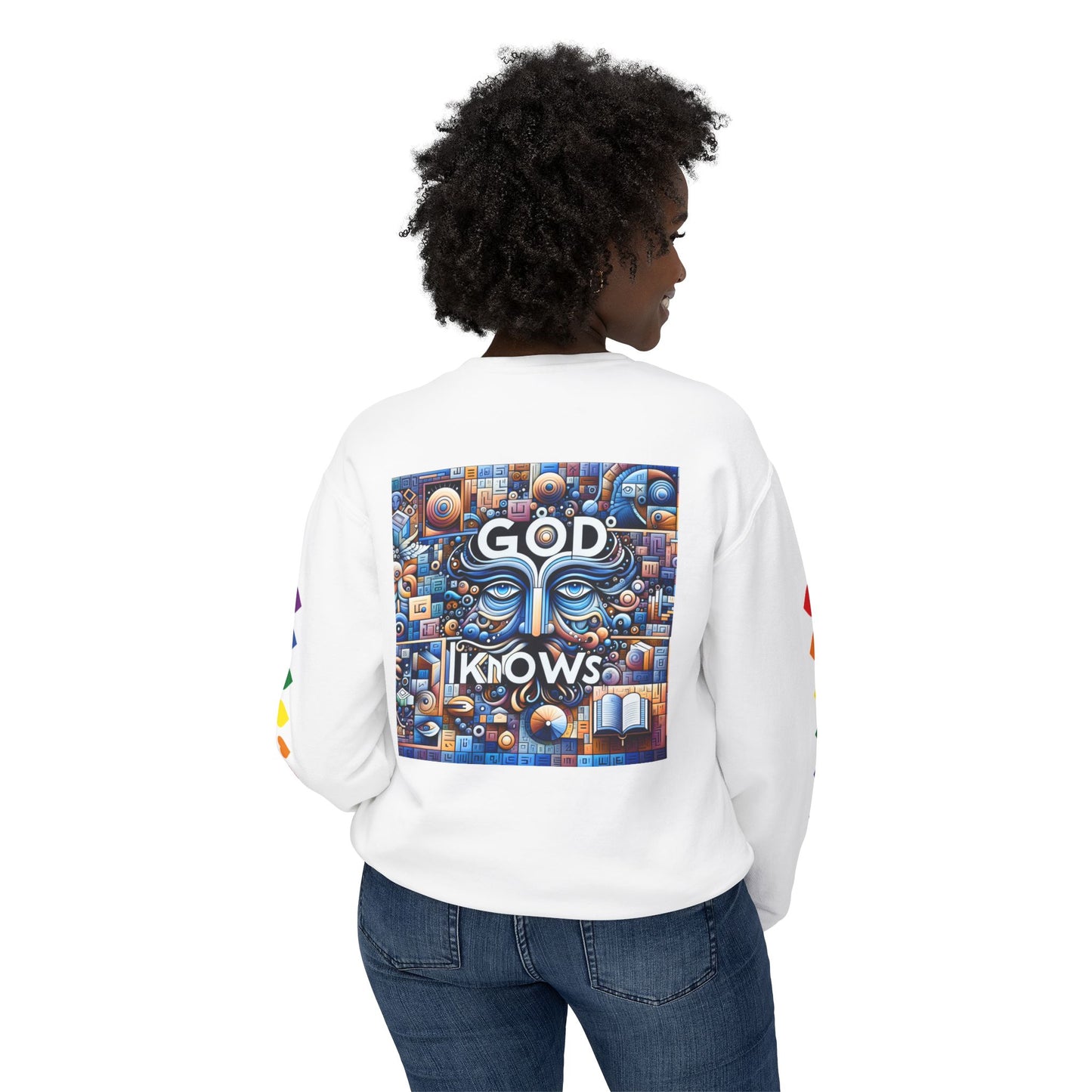 Abstract 3D 'God Knows' Lightweight Sweater