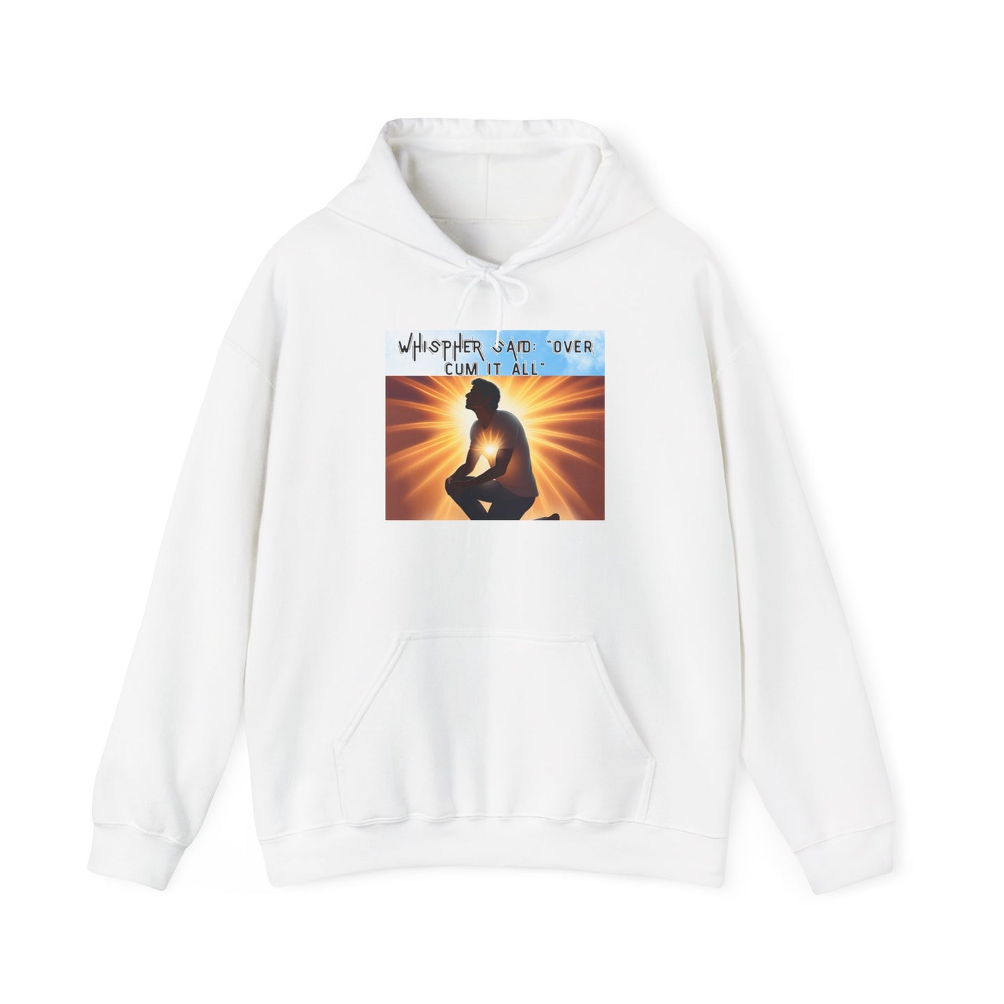 Funny Relationship Hoodie - Unisex Heavy Blend Hooded Sweatshirt with 'Over Cum It All' Text