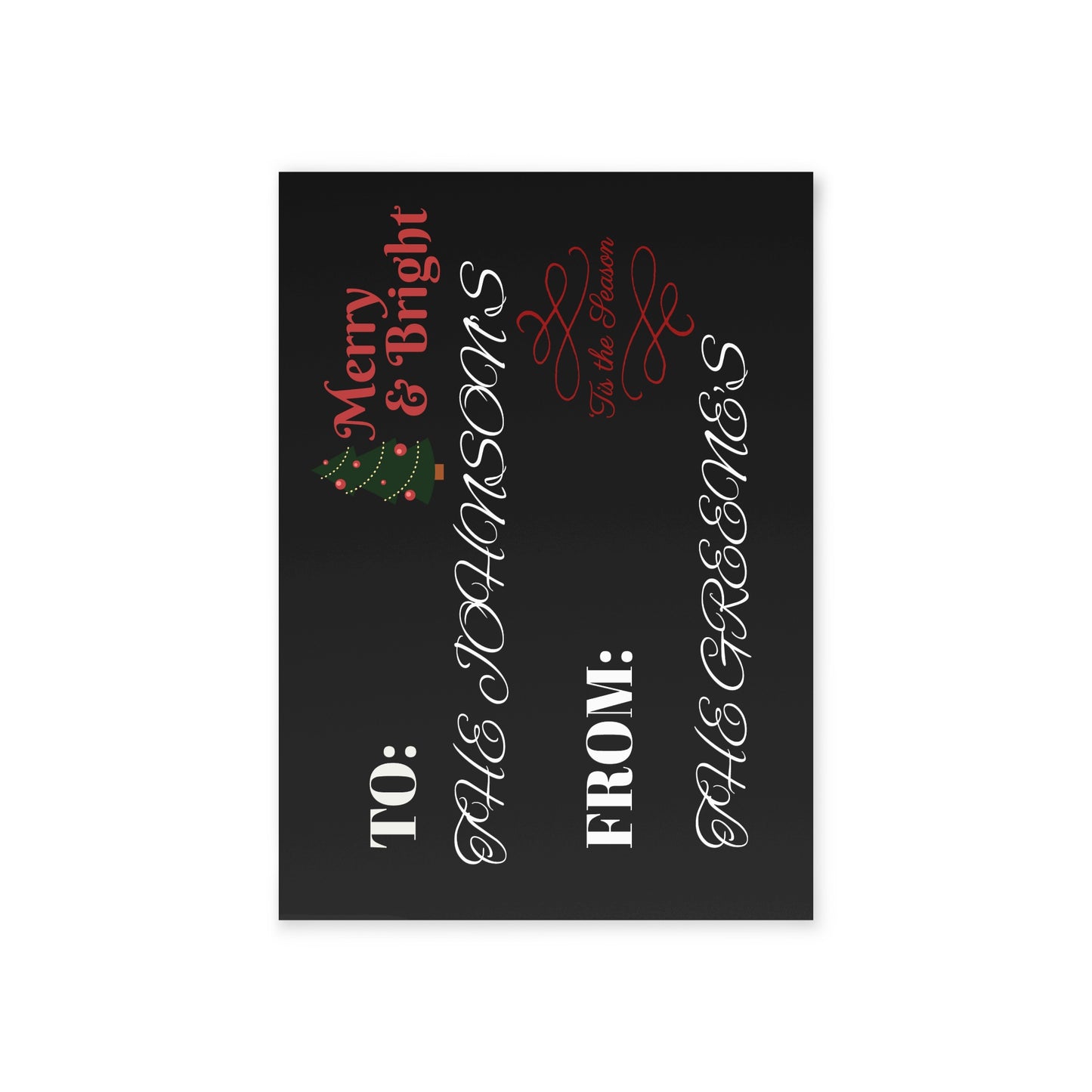 Holiday Cards (Two-sided print) fully customizable, both Image and Text