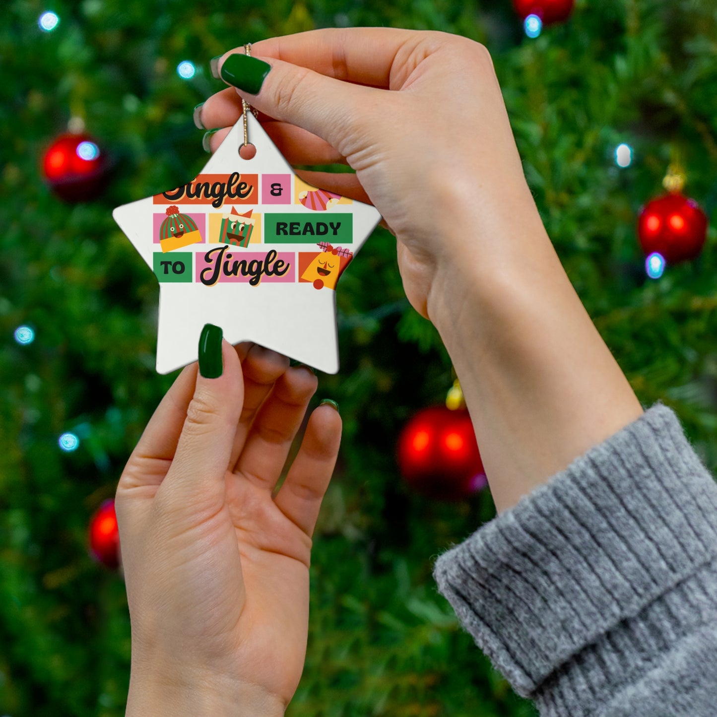 Ceramic Ornament- Ready to Mingle and Jingle