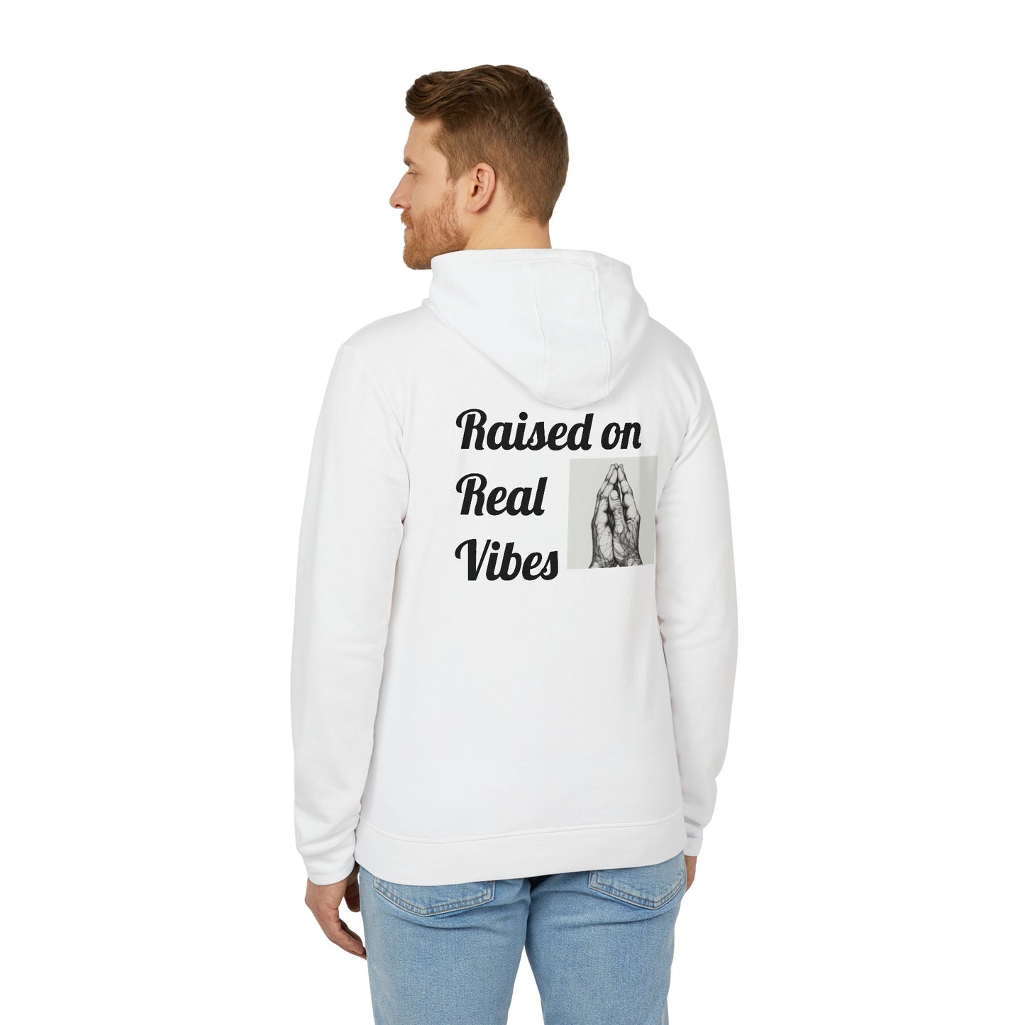 Fleece Hoodie - 80's Vibes Praying Hands Design