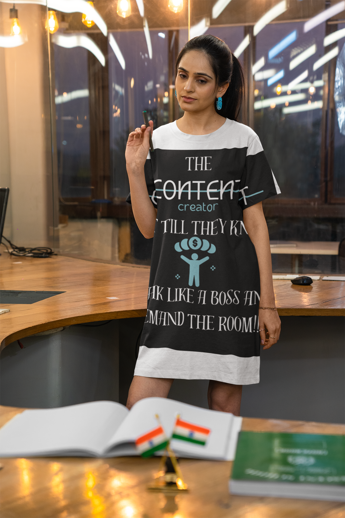 Social Media Encouragement T-Shirt Dress