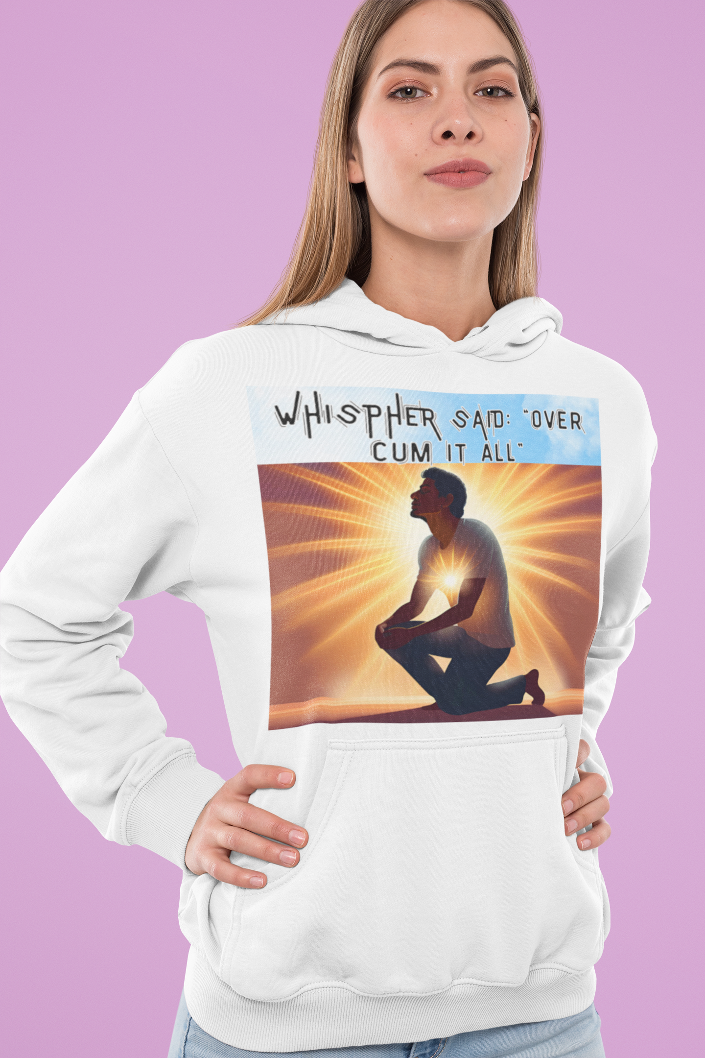 Funny Relationship Hoodie - Unisex Heavy Blend Hooded Sweatshirt with 'Over Cum It All' Text