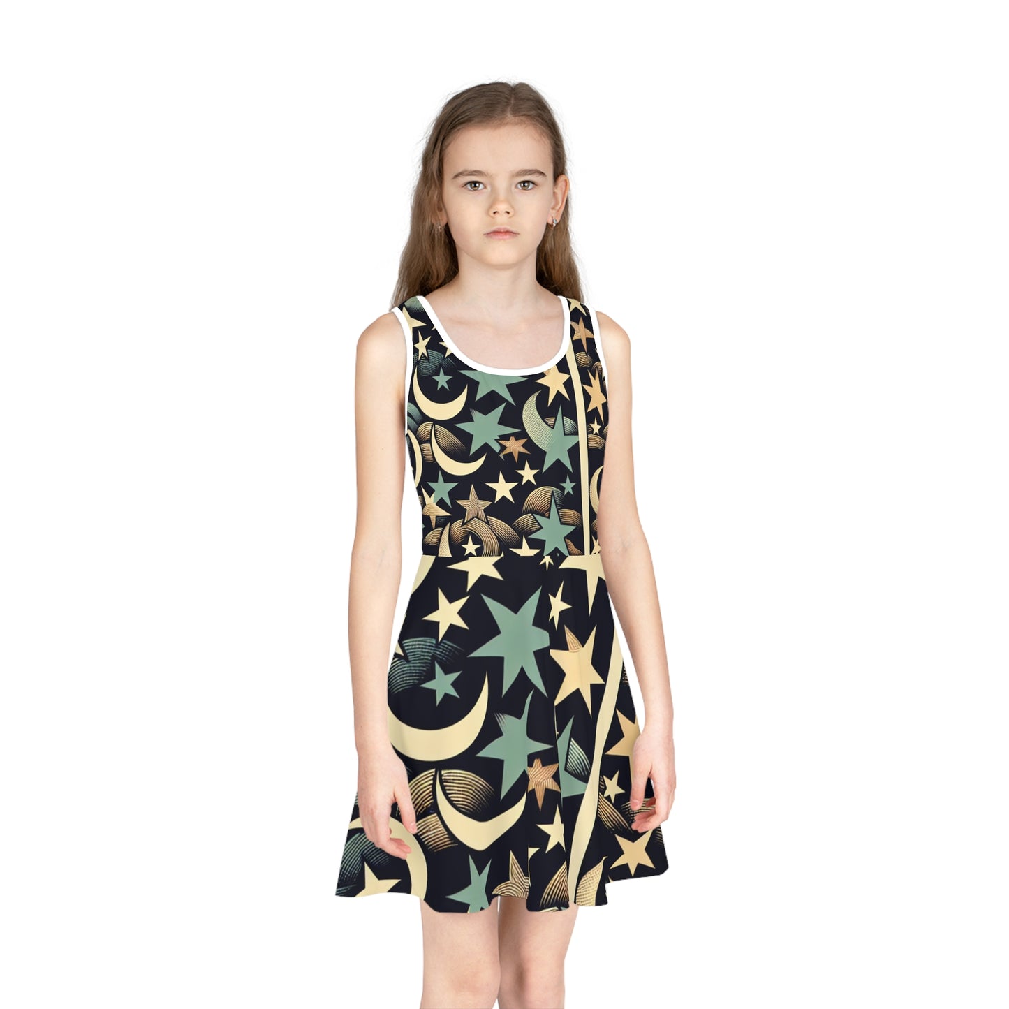 Girls Sundress Star and Moon Print