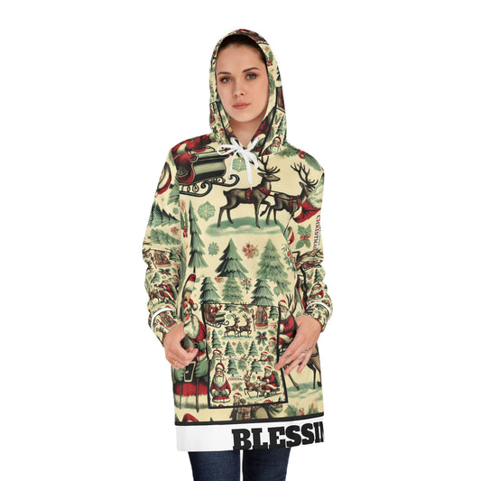 Christmas Vintage Blessed Women's Hoodie Dress