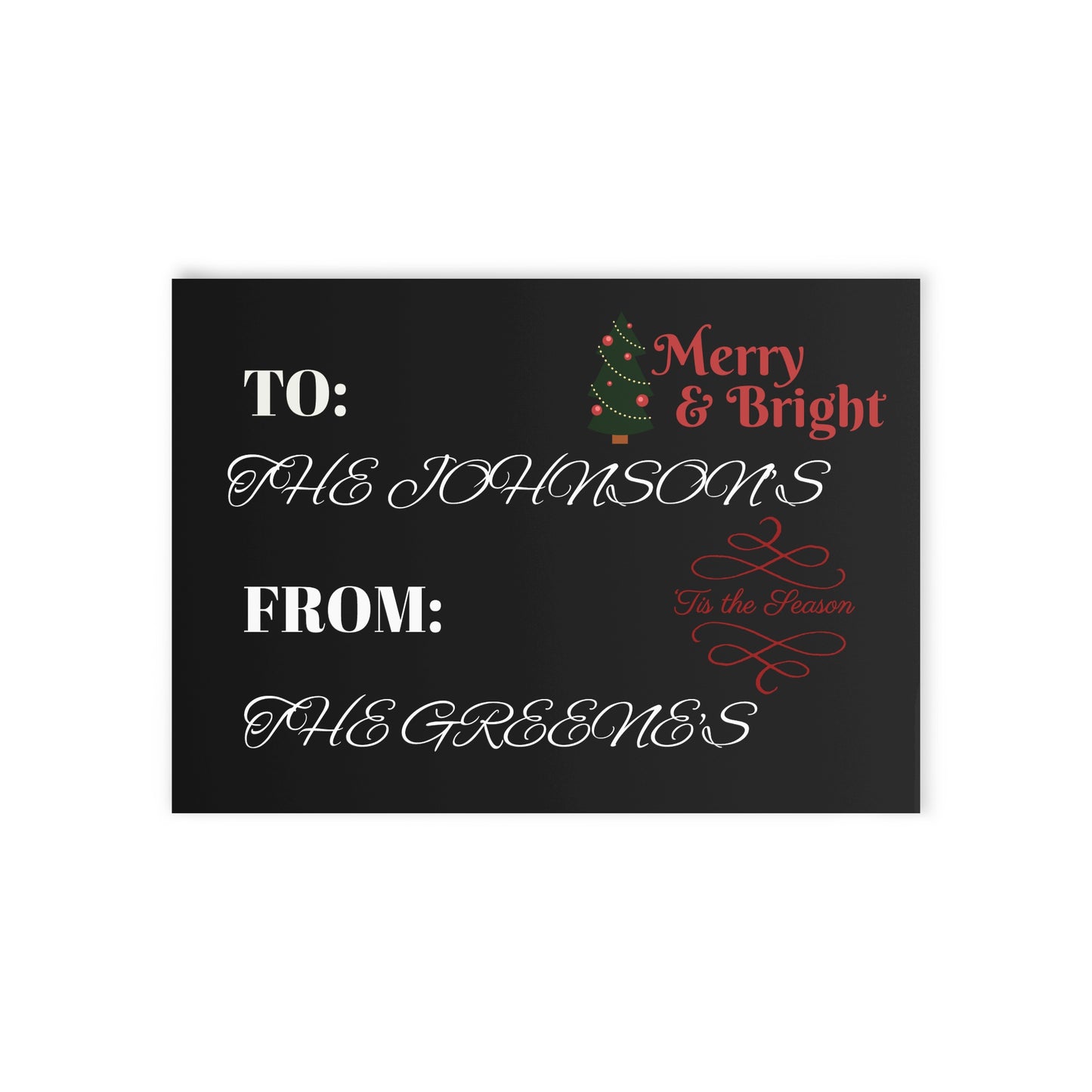 Holiday Cards (Two-sided print) fully customizable, both Image and Text