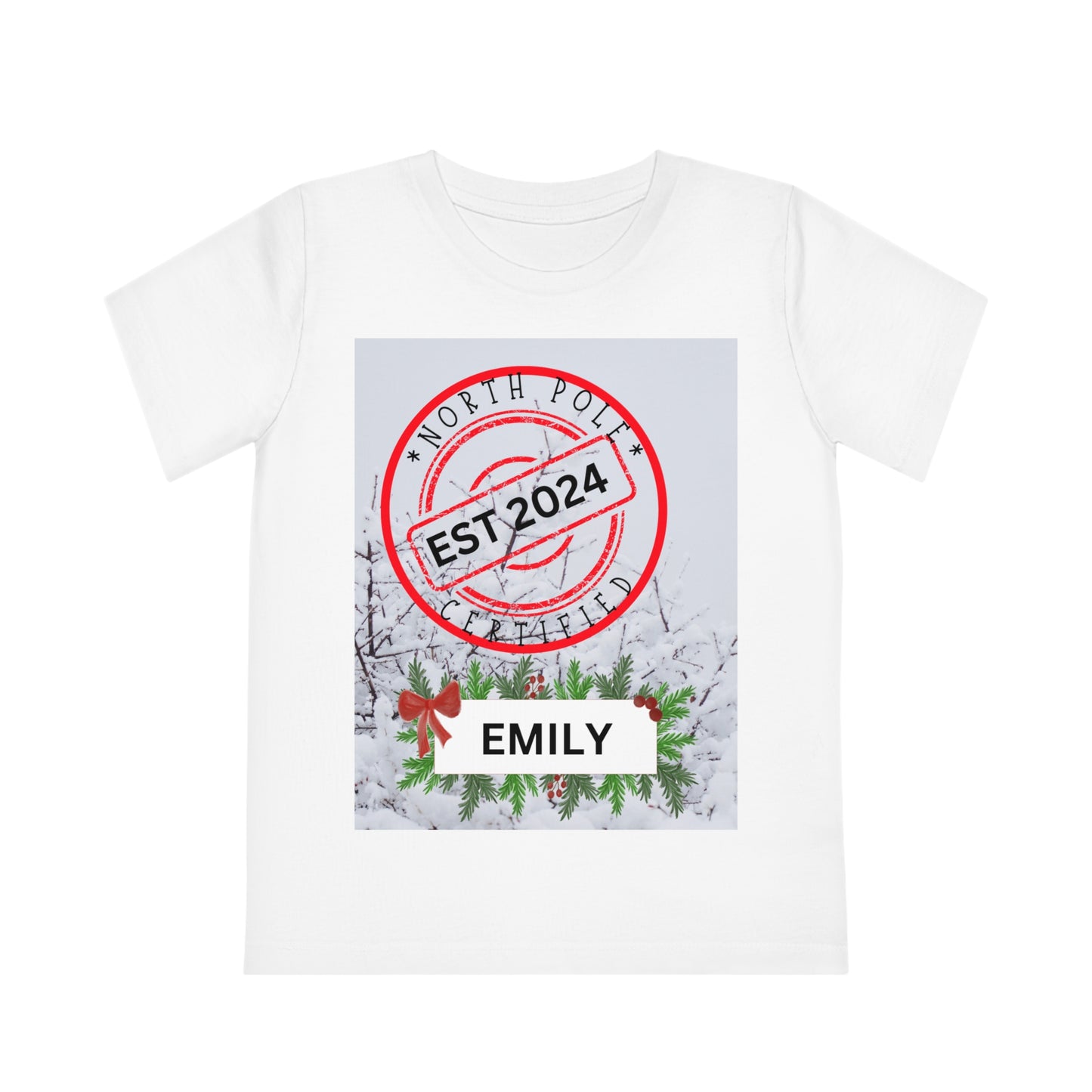 Christmas Certified Kids' T-Shirt - Personalized EST and DATE Stamp