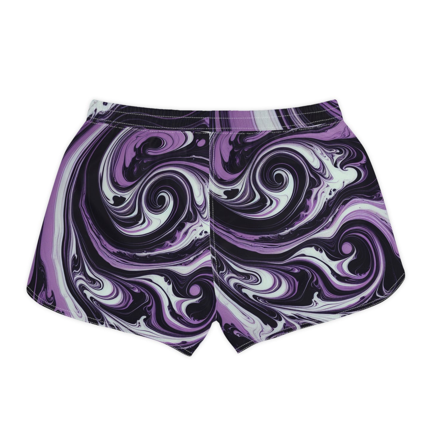 Women's Shorts - Custom Marble Swirl Colors Purple, Black, and White - Perfect Gift