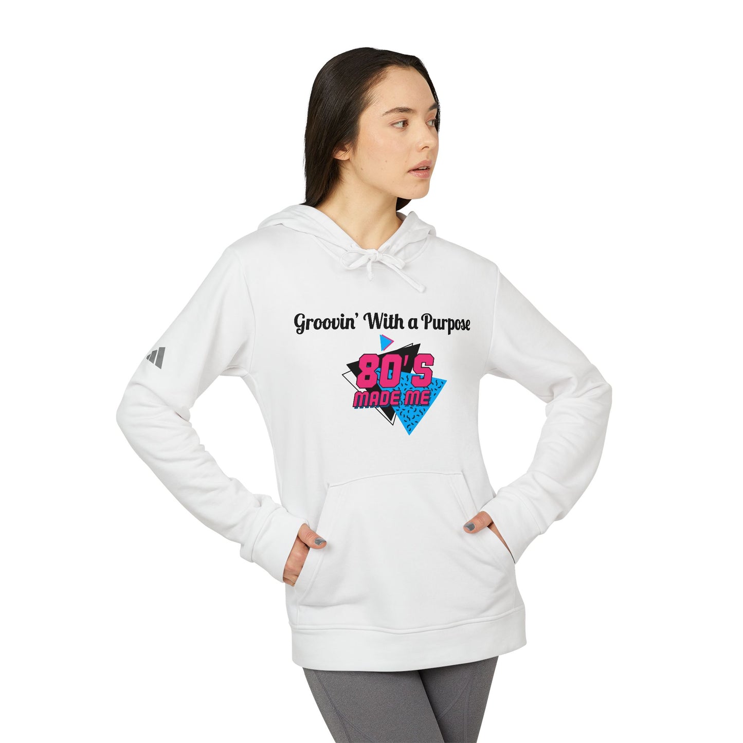 Fleece Hoodie - 80's Vibes Praying Hands Design