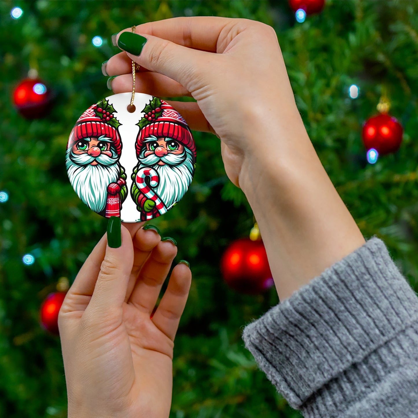 Ceramic Ornament, 4 Shapes Gnomes